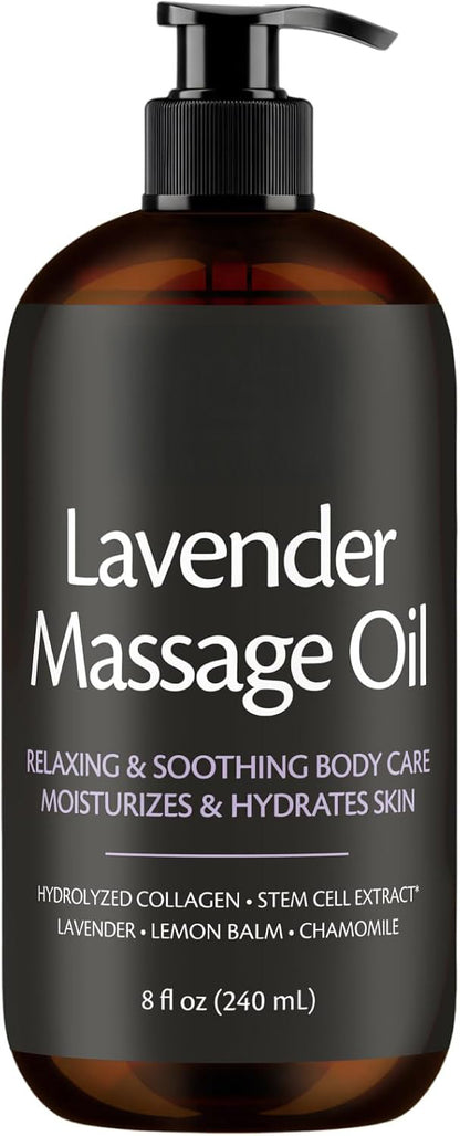 Anti Cellulite Massage Oil for Massage Therapy with Collagen (8 Fl Oz)