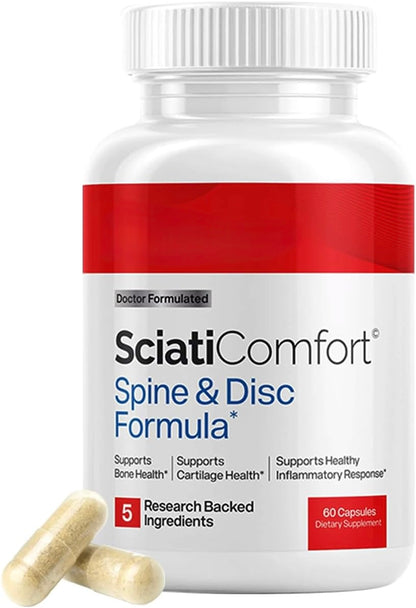 SciatiEase SciatiComfort Spine & Disc Support Supplement, 30 Day Supply