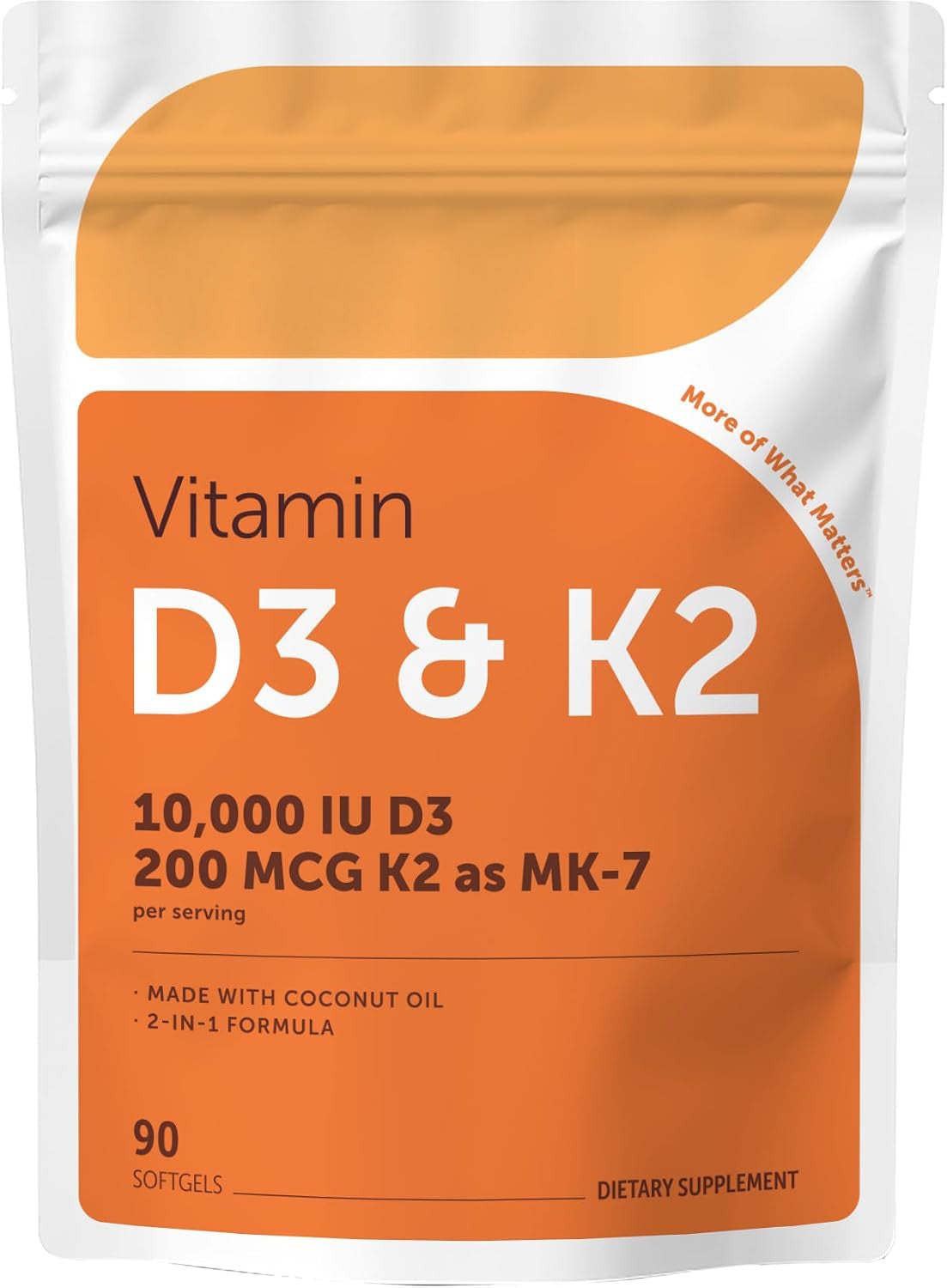 Micro Ingredients Vitamin D3 K2 MK-7 10,000 IU Per Serving, 300 Softgels