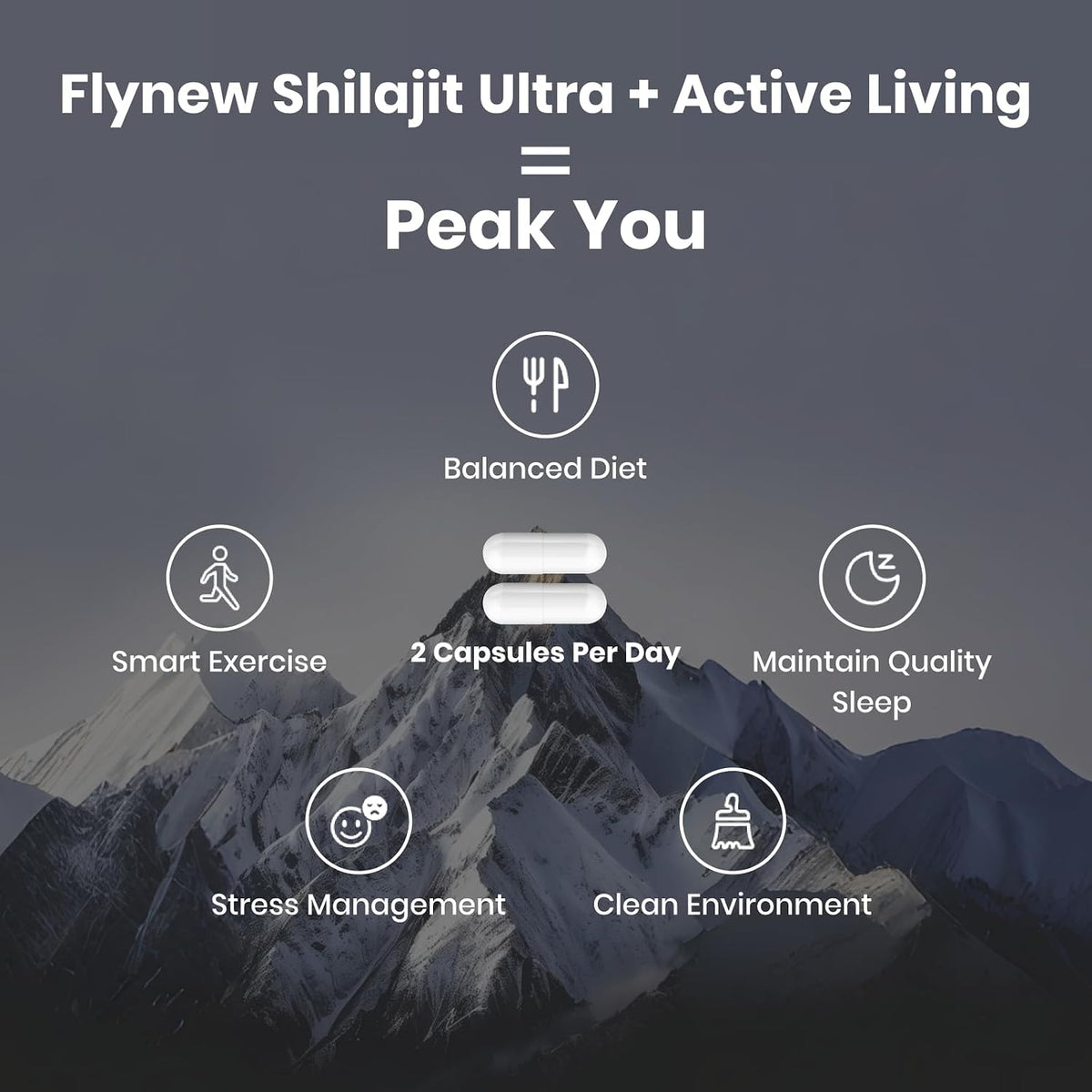 Shilajit for Men Women, Shilajit with Naturally Fulvic Acid & L-Arginine, Himalayan Shilajits for Extra Power, Stamina & Immune Support, Non-GMO, Made in USA, 60 Capsules, 1,300mg Per Serving