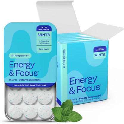 Neuro Energy & Focus Mints, Extra Strength, Peppermint, 90 Count
