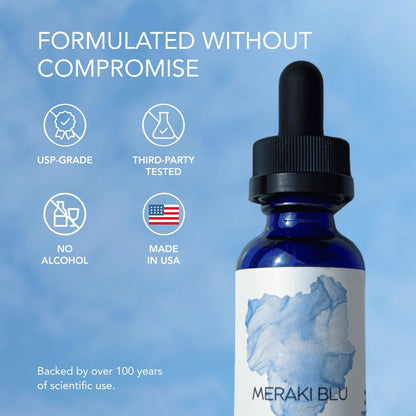 Meraki Blu USP Grade Methylene Blue Solution, 1% Formula, 30 mL