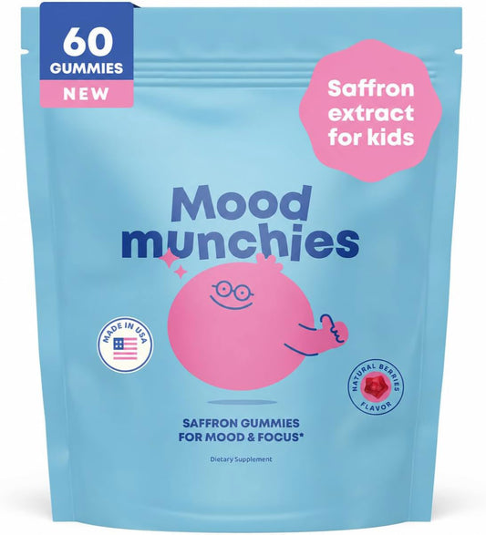 Kids saffron gummies pouch with berry gummies