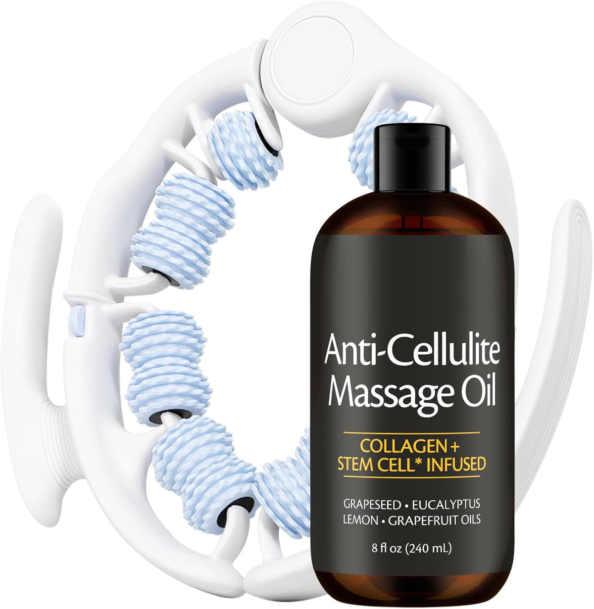 Anti Cellulite Massage Oil for Massage Therapy with Collagen (8 Fl Oz)