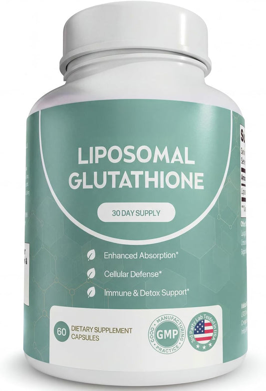 Liposomal glutathione 500mg capsule bottle