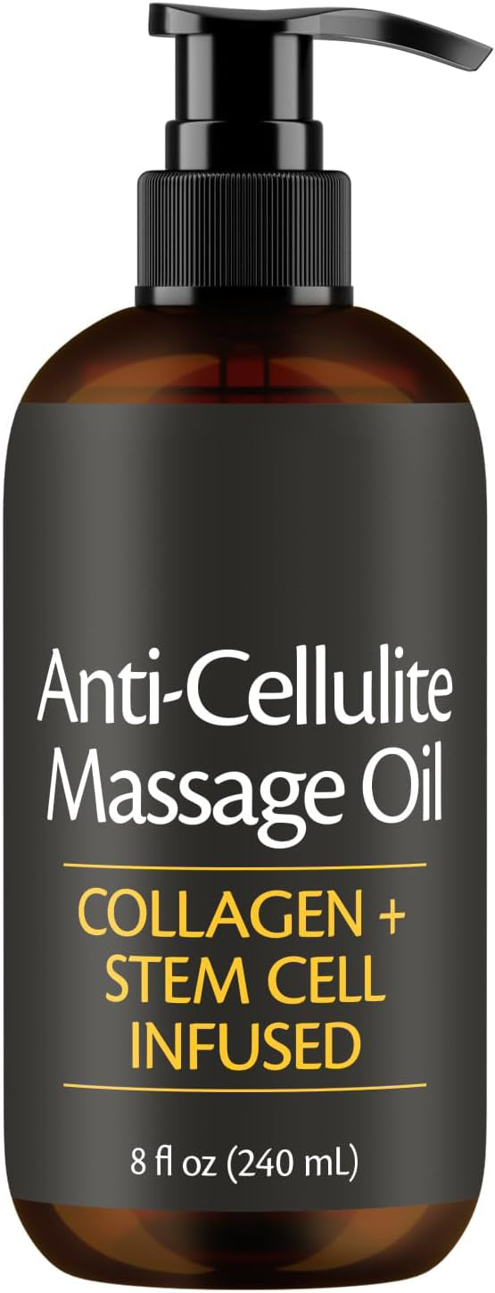 Anti Cellulite Massage Oil for Massage Therapy with Collagen (8 Fl Oz)