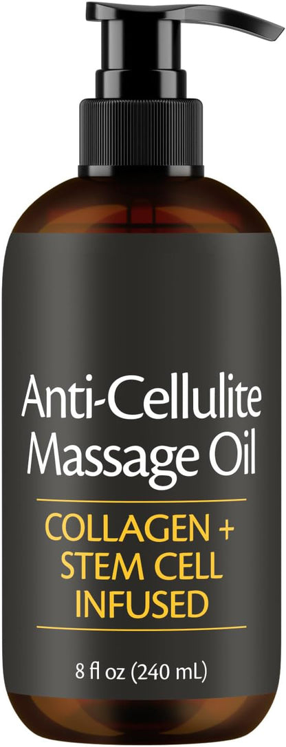 Anti Cellulite Massage Oil for Massage Therapy with Collagen (8 Fl Oz)