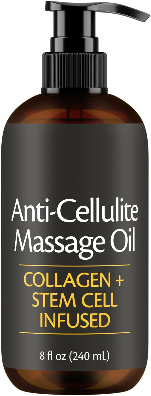 Anti Cellulite Massage Oil for Massage Therapy with Collagen (8 Fl Oz)