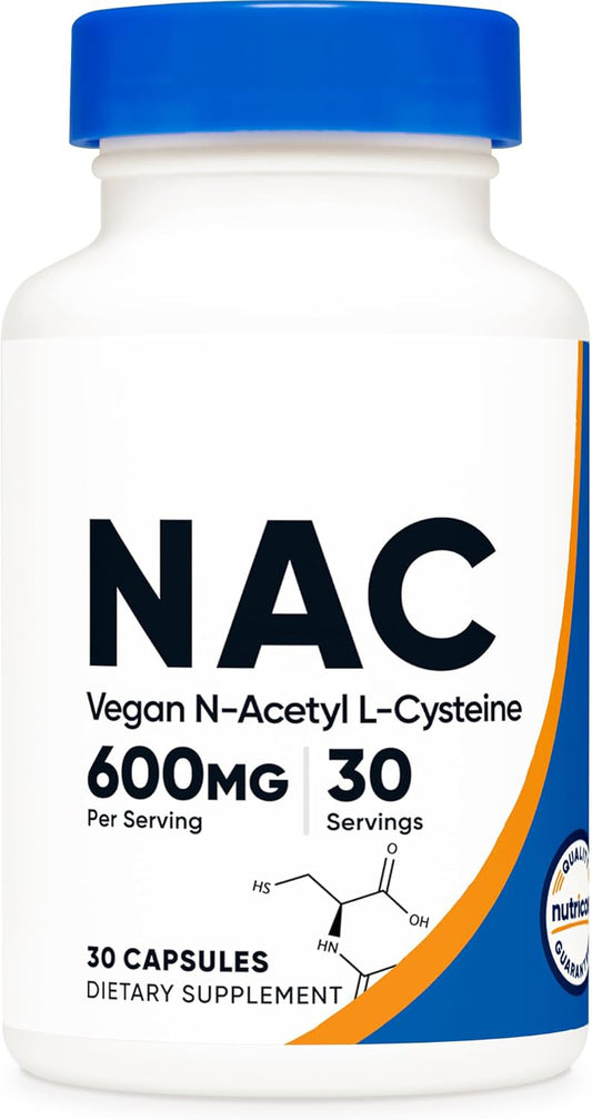 Nutricost N-Acetyl L-Cysteine (NAC) 600mg, 120 Vegetarian Capsules