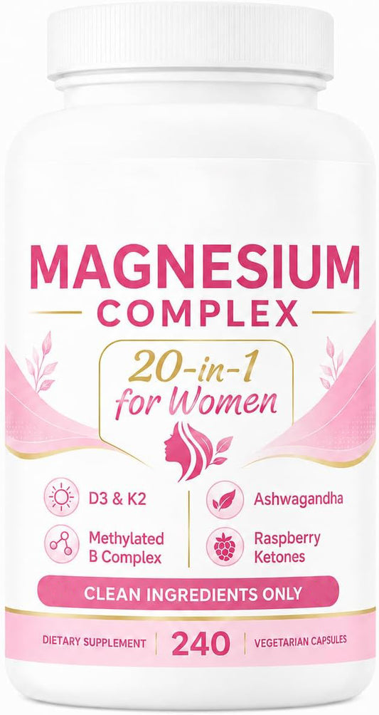 Magnesium complex for women bottle, 20-in-1 formula