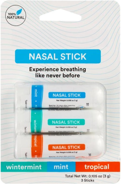 BoomBoom Nasal Stick, Essential Oils + Menthol Inhaler, Variety 4 Pack