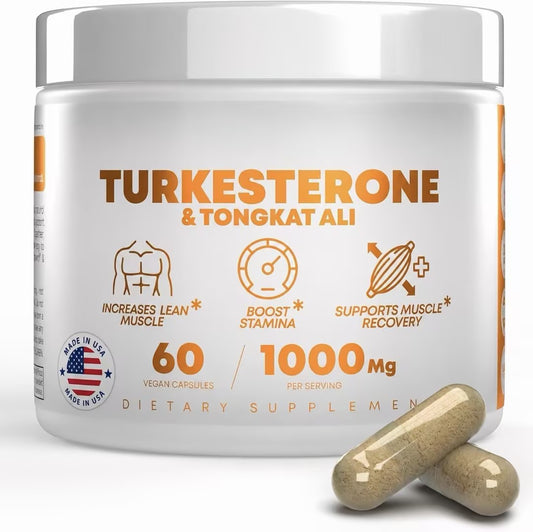 Turkesterone Tongkat Ali Supplement for Muscle Strength & Recovery Support