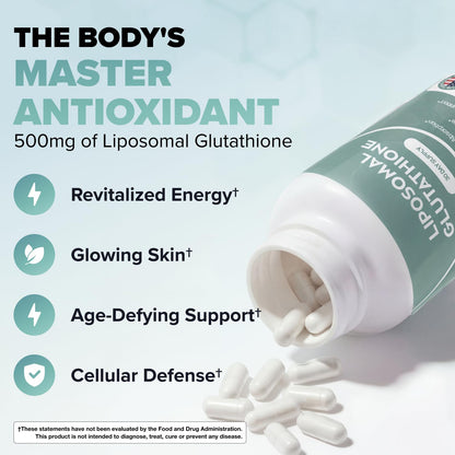 Graphic on glutathione as the body's master antioxidant