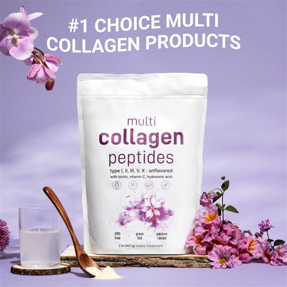 Micro Ingredients Multi Collagen Peptides Powder, 2lb (82 Servings)