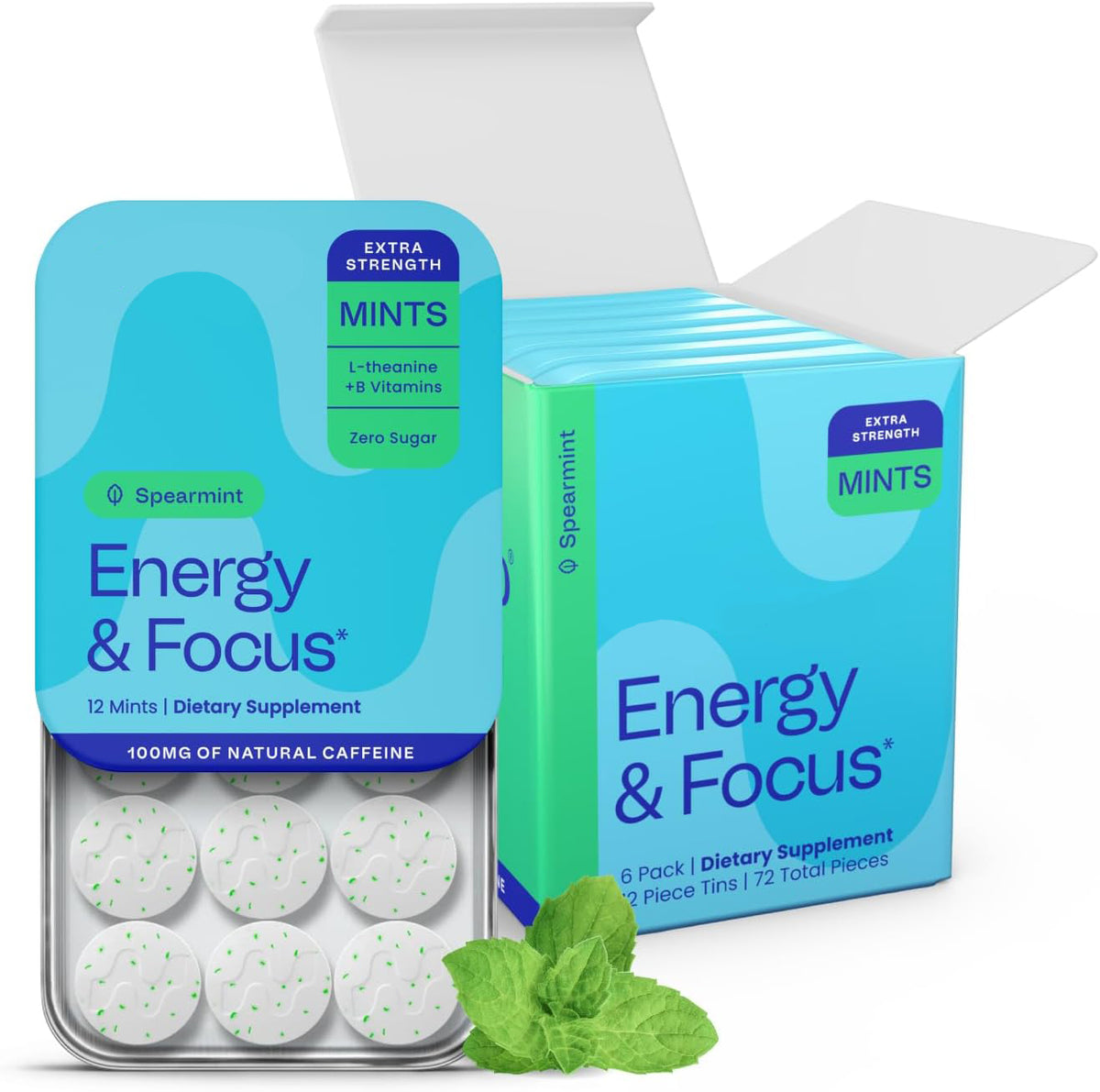 Neuro Energy & Focus Mints, Extra Strength, Peppermint, 90 Count