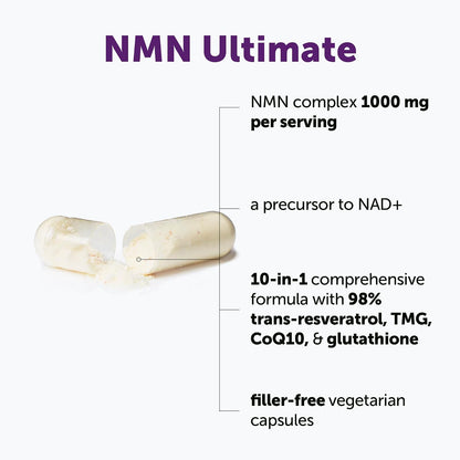 Micro Ingredients NMN Complex 1000mg Per Serving, 120 Veggie Capsules