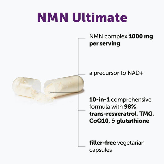 Micro Ingredients NMN Complex 1000mg Per Serving, 120 Veggie Capsules