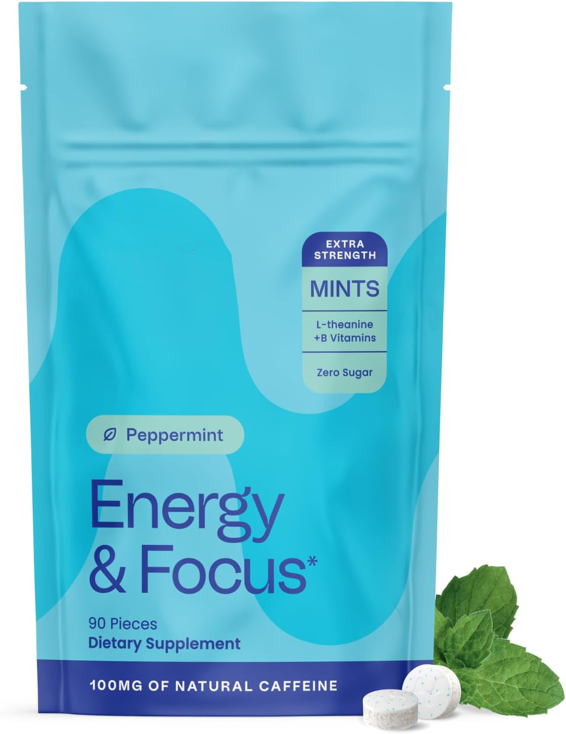 Neuro Energy & Focus Mints, Extra Strength, Peppermint, 90 Count