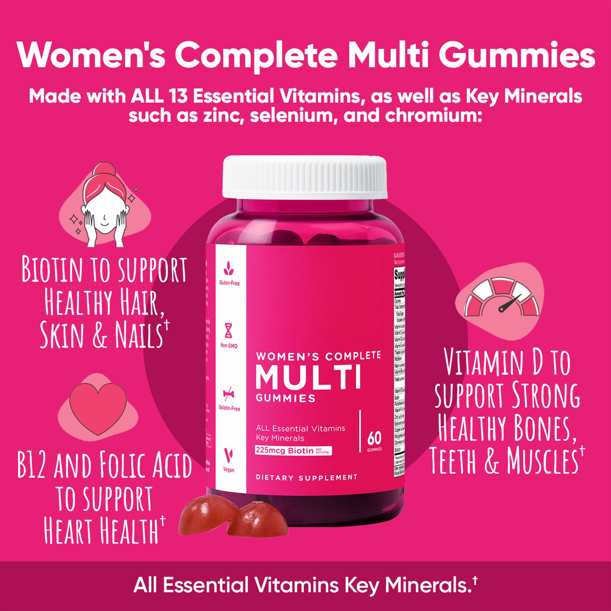 Goli Women's Complete Multivitamin Vegan Gummies, 60 Count