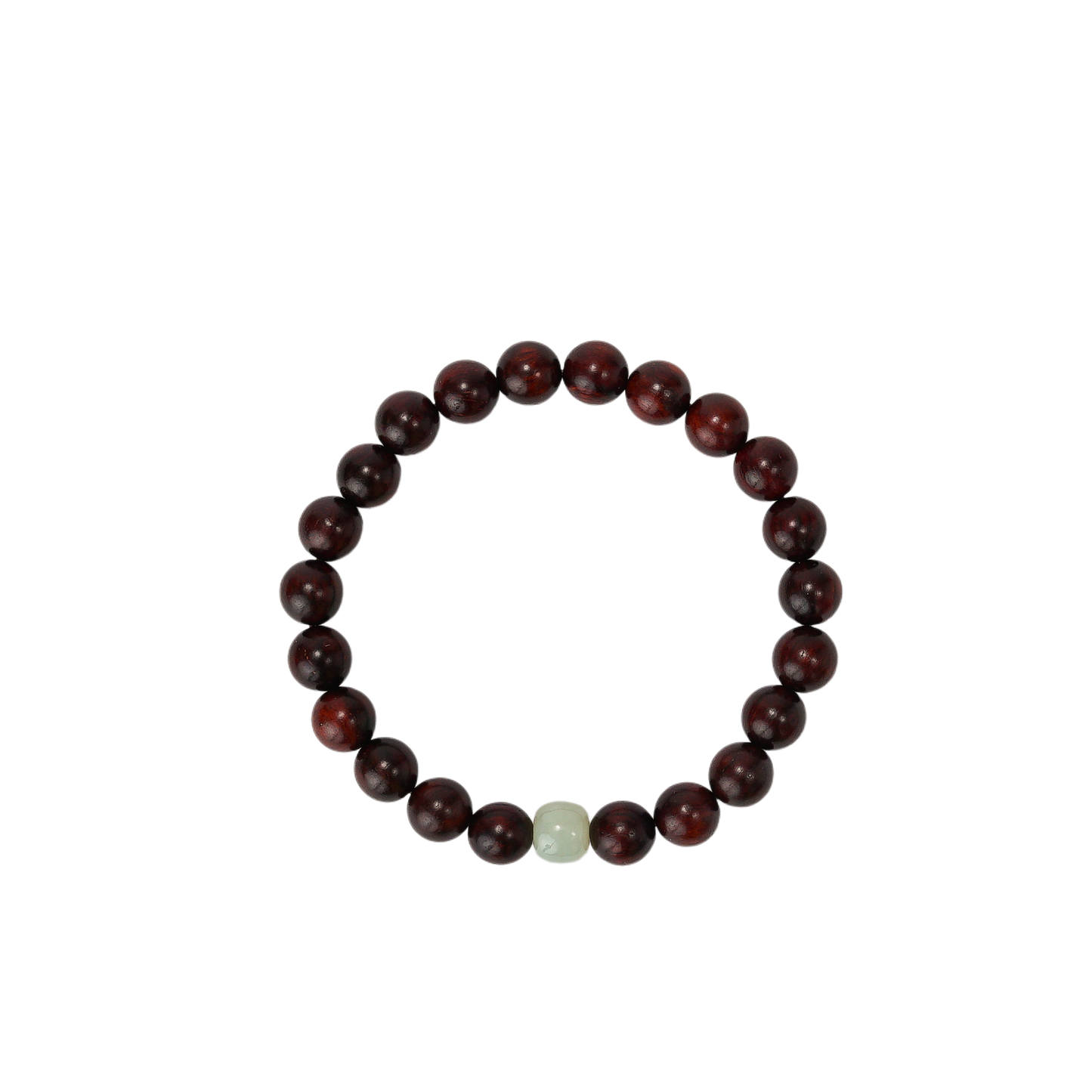 VerdantStrand Red Sandalwood & Hetian Jade Amulet Bracelet