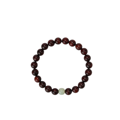 VerdantStrand Red Sandalwood & Hetian Jade Amulet Bracelet