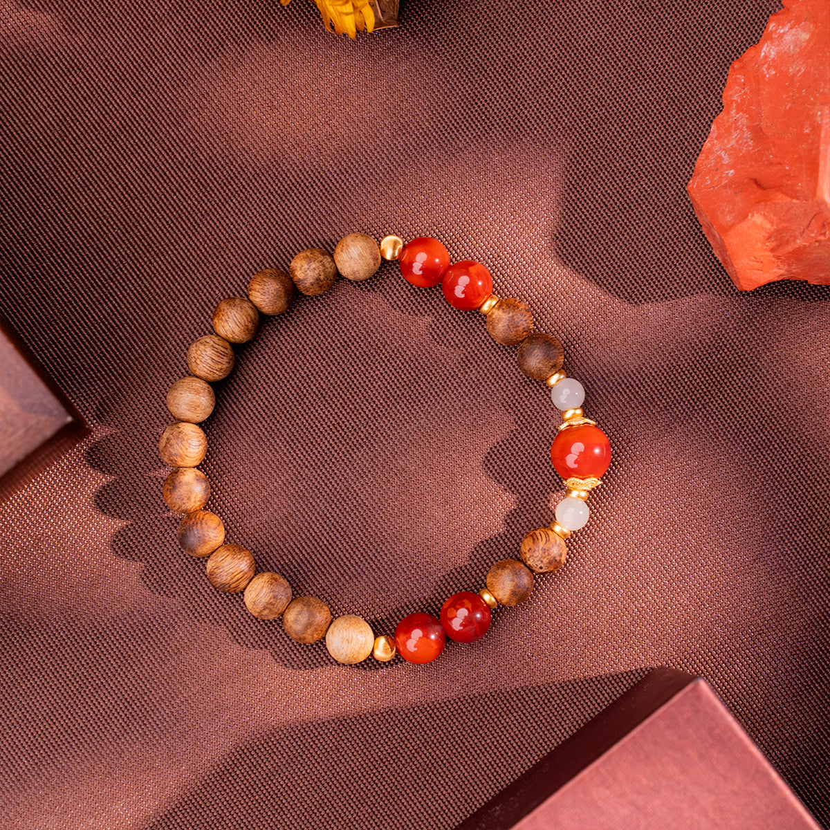 Restorative Path A Agarwood & Agate Bracelet Agarwood Agate for gentle healing