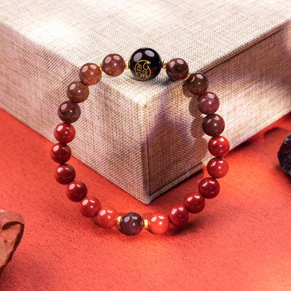 Steady Guard crafted with agate and cinnabar Agate Cinnabar for bring protection