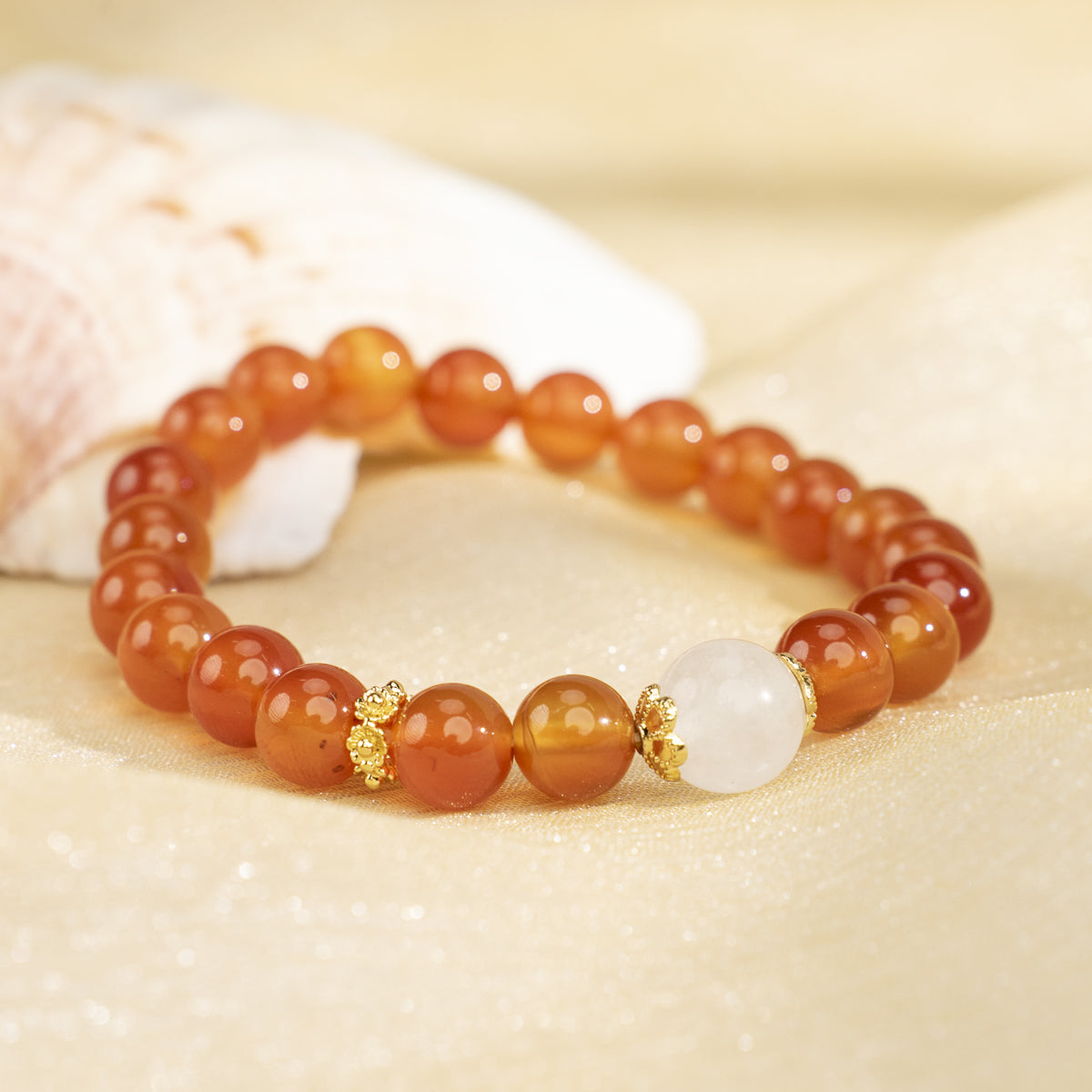 Champagne Agate Bracelet: Subtle Elegance with Grounding Energy