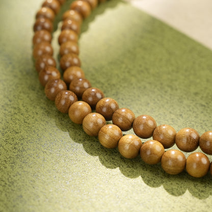 Sandalwood 108 Bead Mala: Golden Grain Sandalwood Prayer Beads