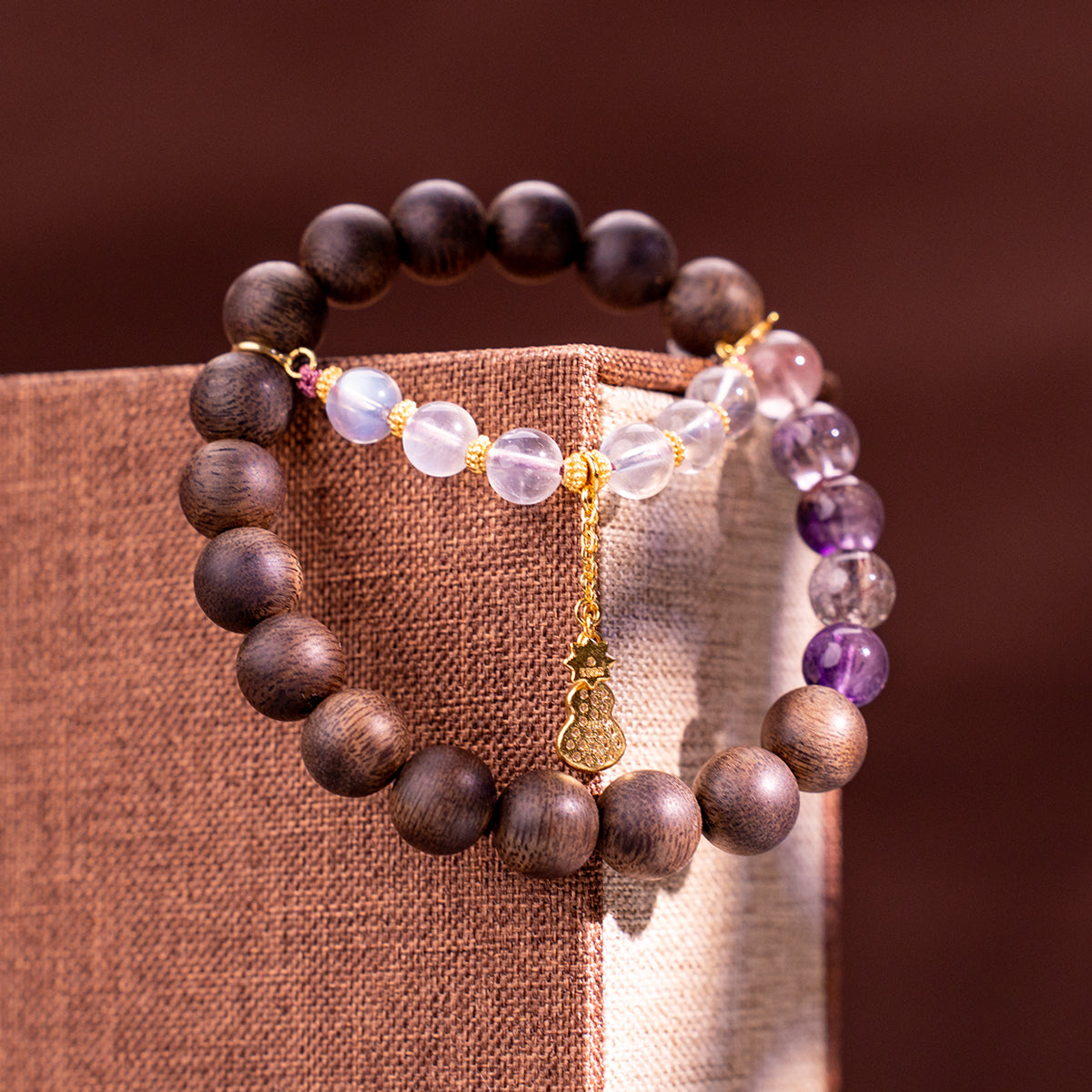 Agarwood & Crystal Bracelet Calm Compass Agarwood Crystal for attract luck