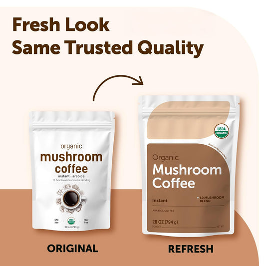 Micro Ingredients Organic Instant 10 in 1 Mushroom Coffee Powder, 28 Ounce (317 Servings) | Premium Arabica Coffee with Lion’s Mane, Chaga, Reishi & More