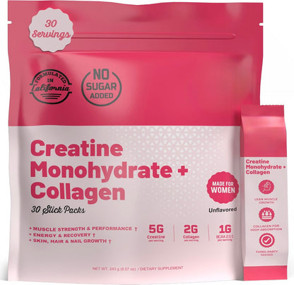Old School Labs Creatine for Women with Collagen and BCAA, Unflavored
