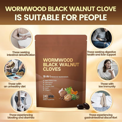 18-in-1 Black Walnut Wormwood Cleanse for Humans Softgels, 80 Day Supply
