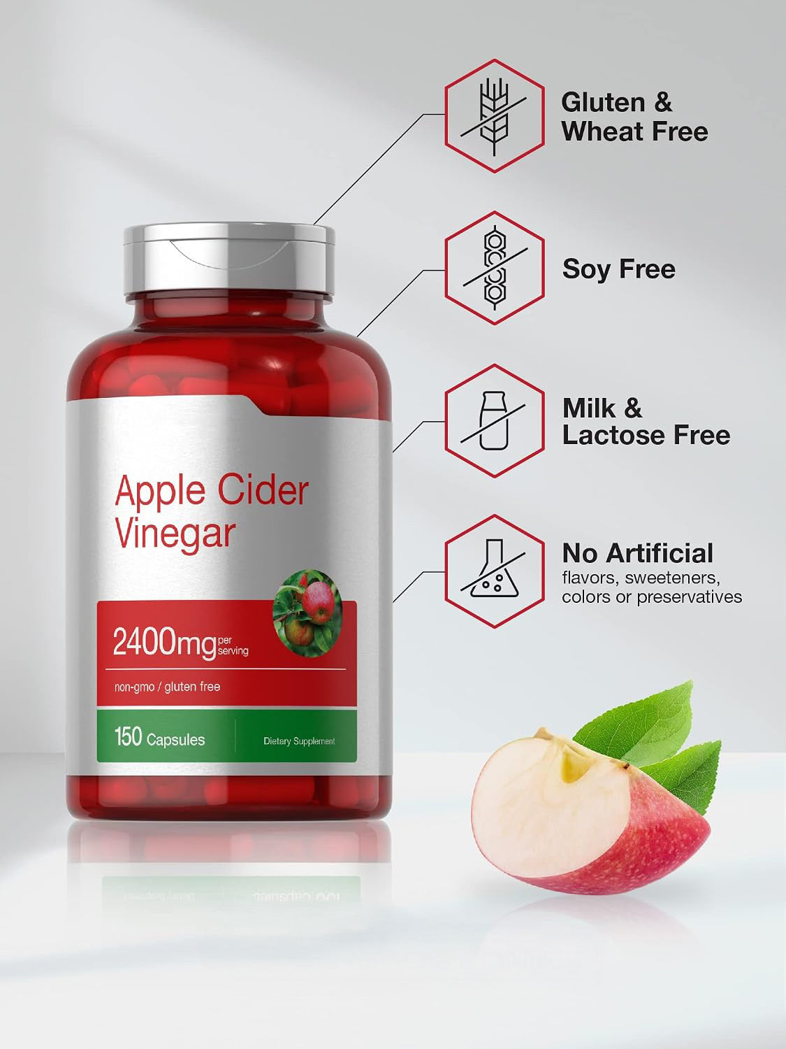 Horbäach Apple Cider Vinegar Capsules | 2400mg | 150 Count