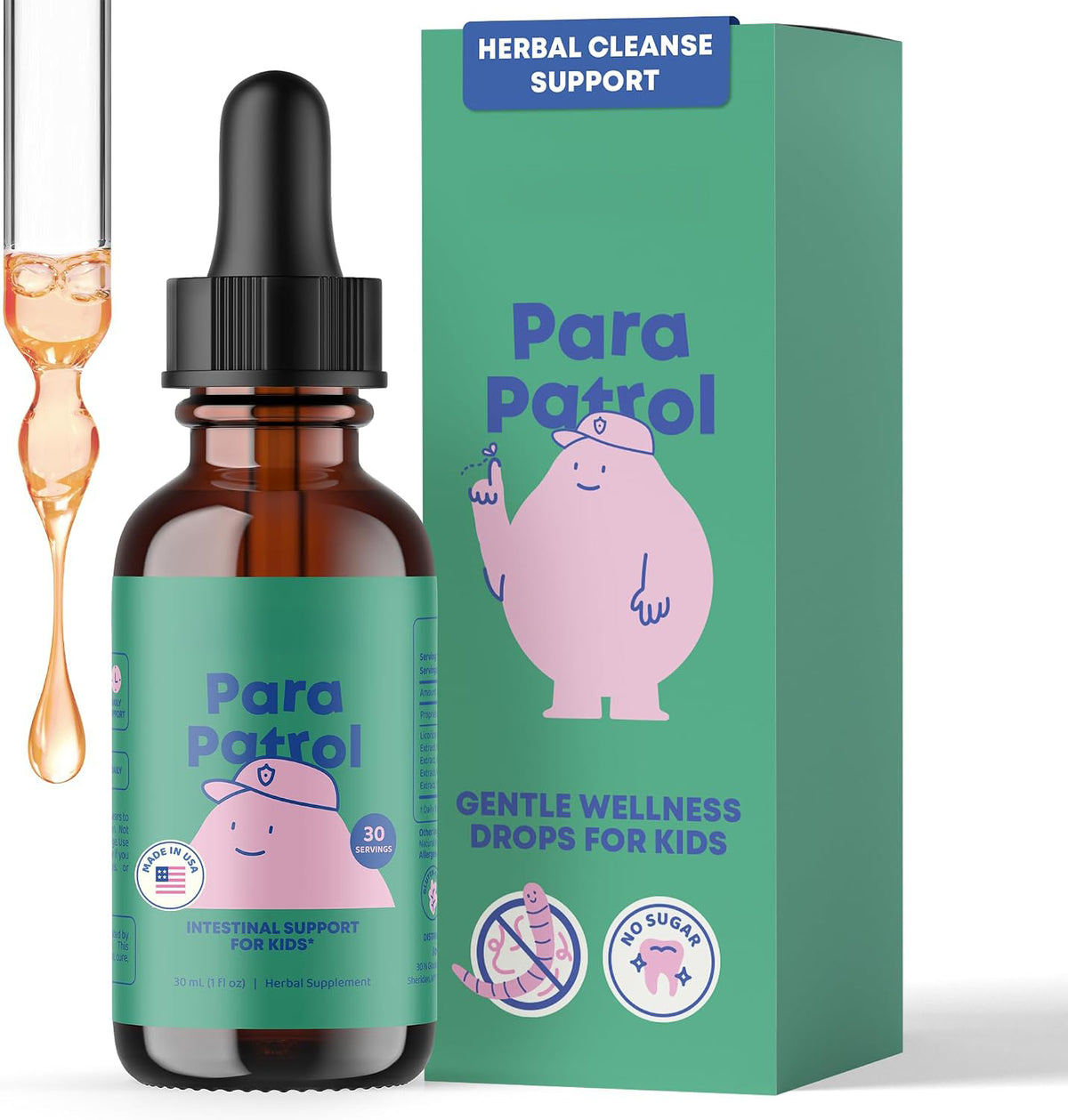 JoySpring ParaPatrol Kids Gut Cleanse Drops, Black Walnut, 30 Servings