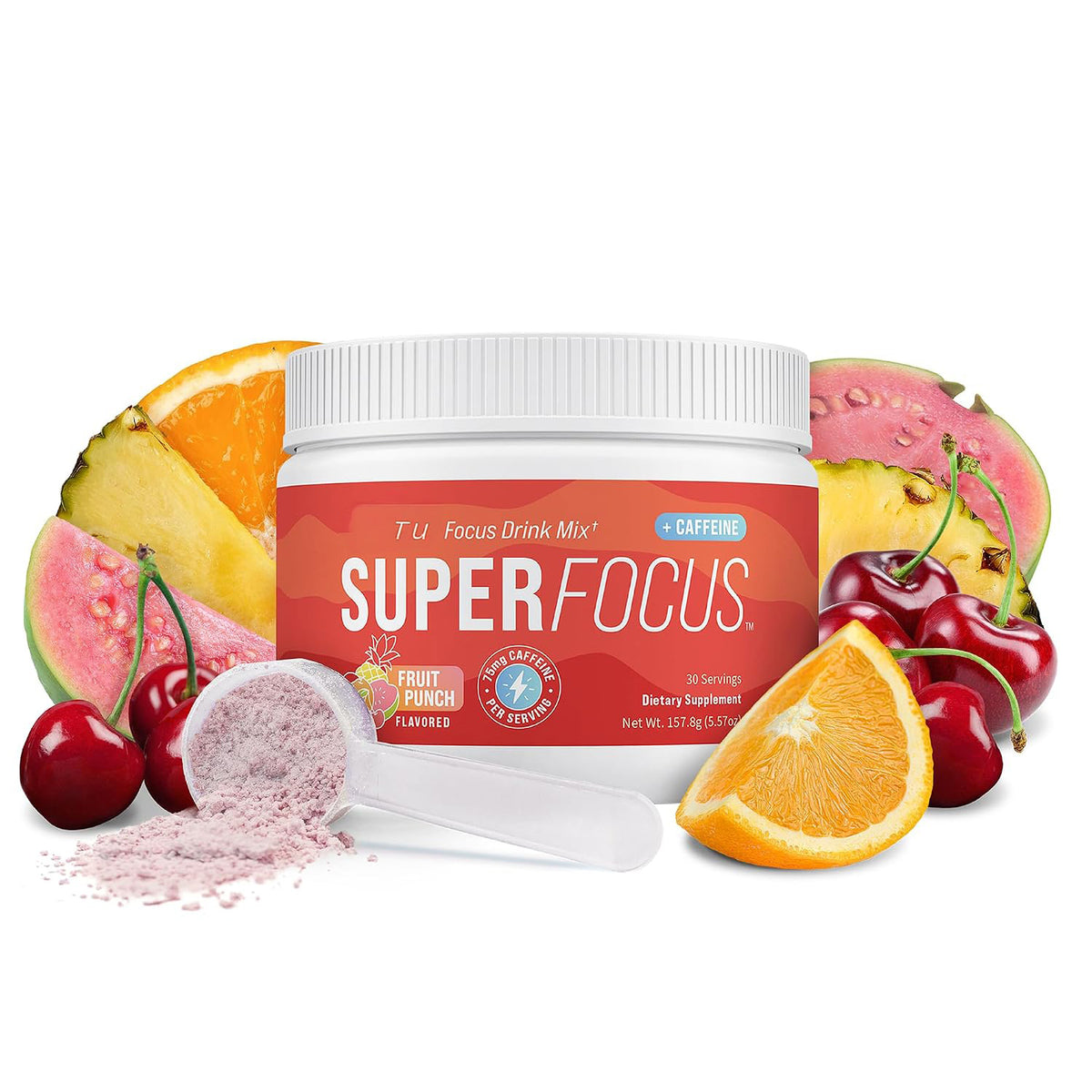 Nello Superfocus – Nootropic Focus Drink Mix for Productivity, L-Theanine, Rhodiola Rosea, Alpha-GPC, Lion’s Mane, Tyrosine, Sugar-Free Packets (20 Servings (Caffeine), Fruit Punch)