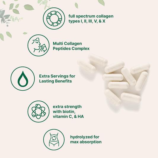 Micro Ingredients Multi Collagen Peptides Pills, 240 Capsules