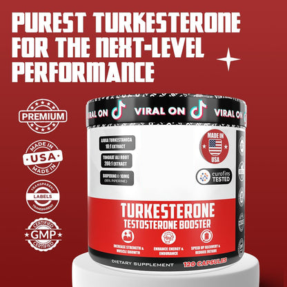Old School Labs Testosterone Supplement for Men – Turkesterone, 120 Caps