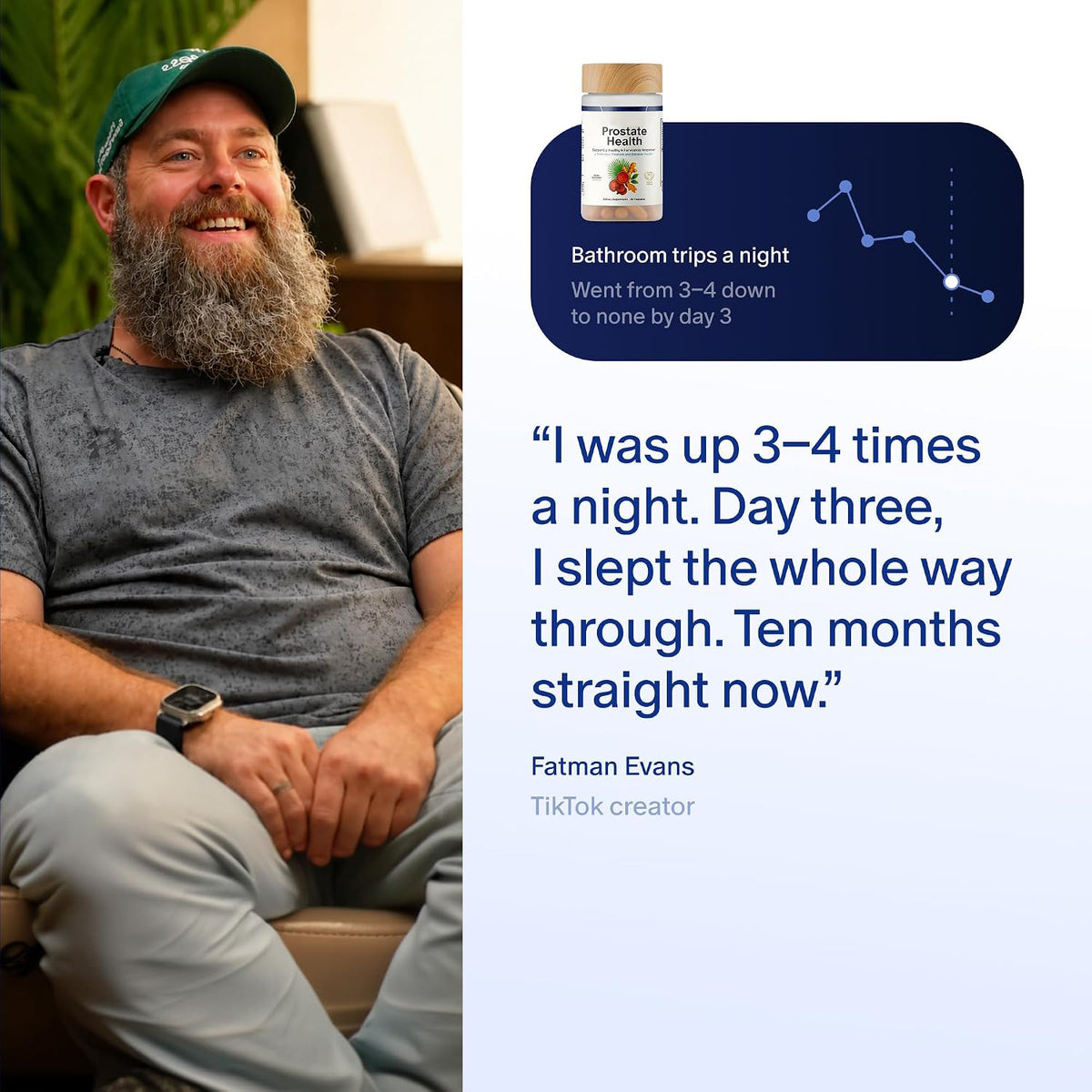 Customer review graphic with the nitric oxide bottle