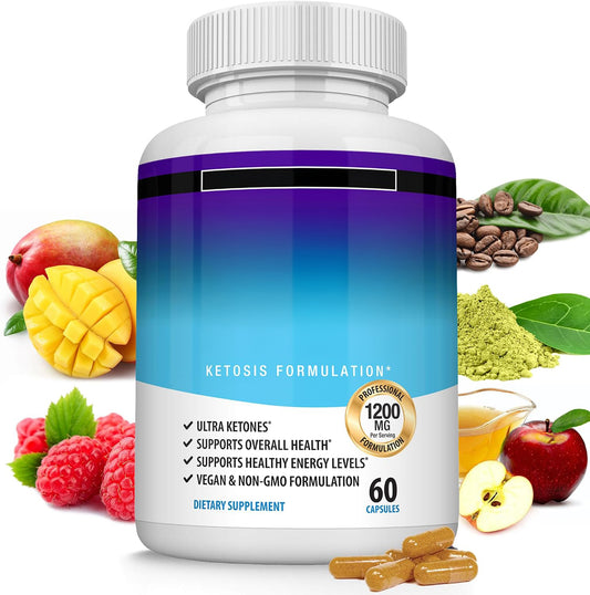 Keto Burn Pills Ketosis - 1200 Mg Ultra Advanced Natural Ketogenic Using Rapsberry Ketone Support Energy Focus Men Women 60 Capsules