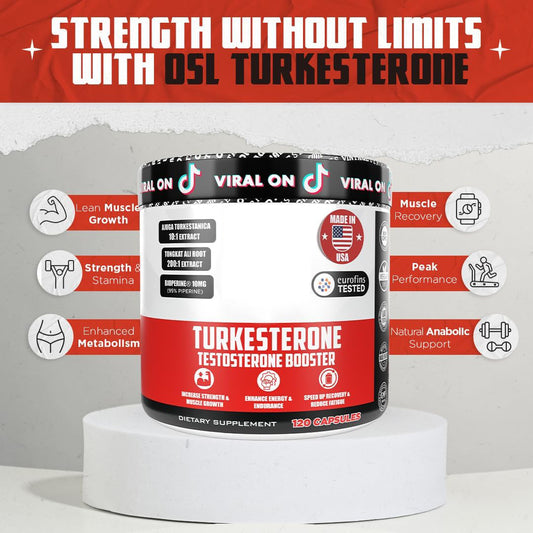 Old School Labs Testosterone Supplement for Men – Turkesterone, 120 Caps