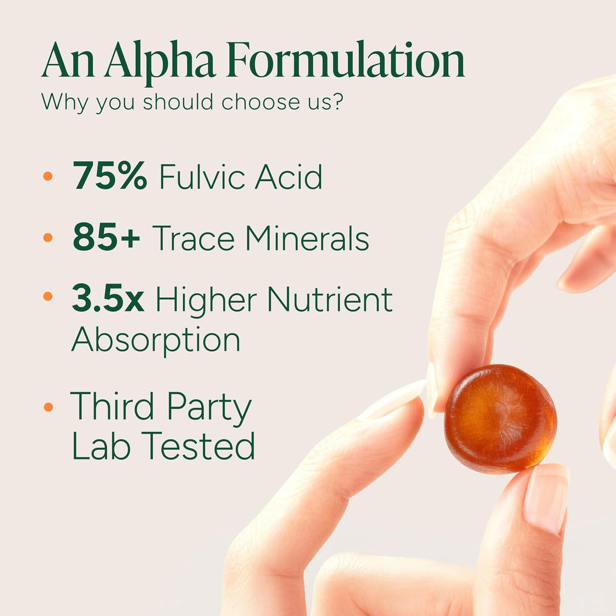 Graphic explaining the 75% fulvic acid and 85+ trace minerals