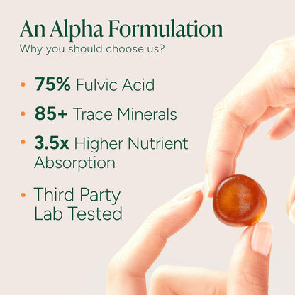 Graphic explaining the 75% fulvic acid and 85+ trace minerals