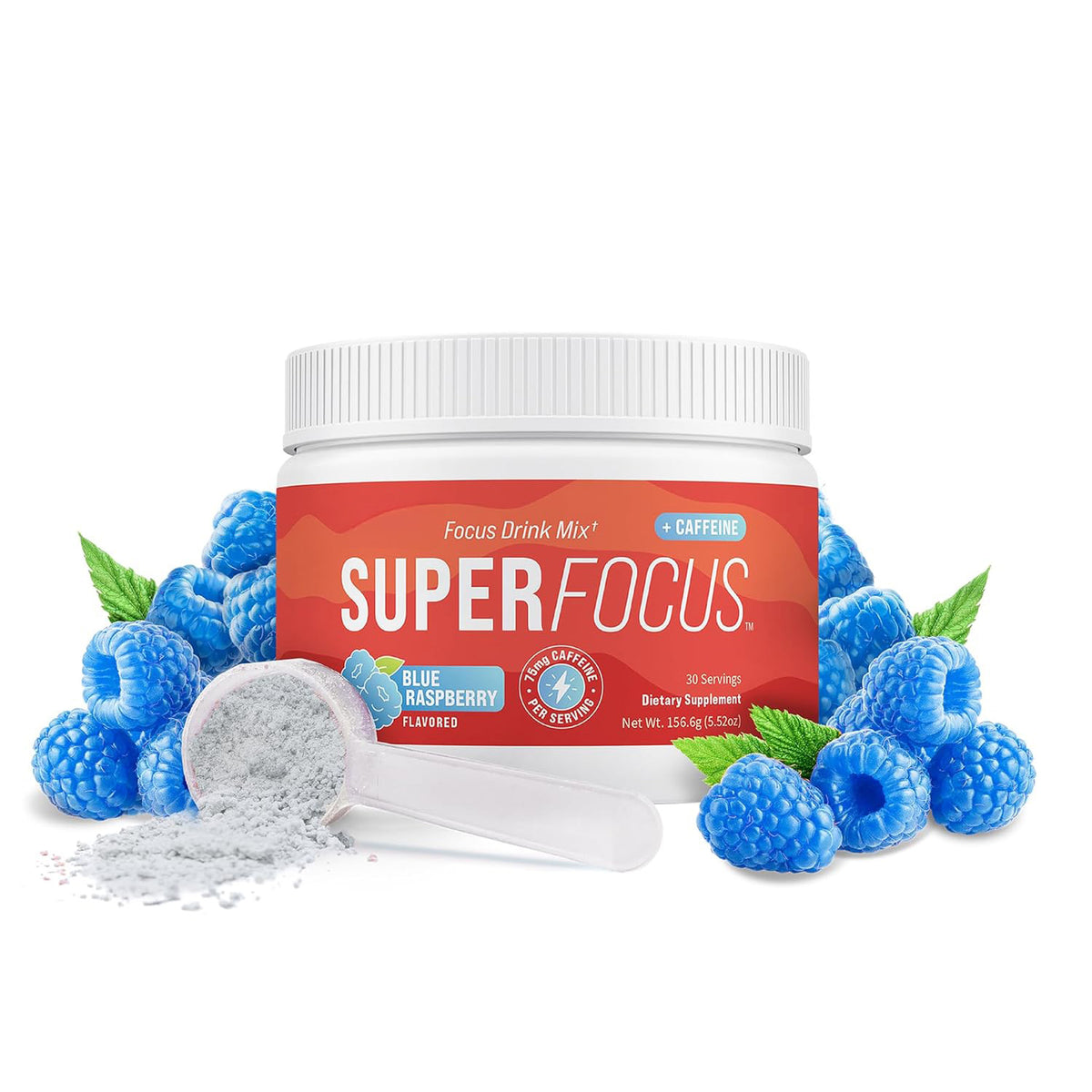 Nello Superfocus – Nootropic Focus Drink Mix for Productivity, L-Theanine, Rhodiola Rosea, Alpha-GPC, Lion’s Mane, Tyrosine, Sugar-Free Packets (20 Servings (Caffeine), Fruit Punch)