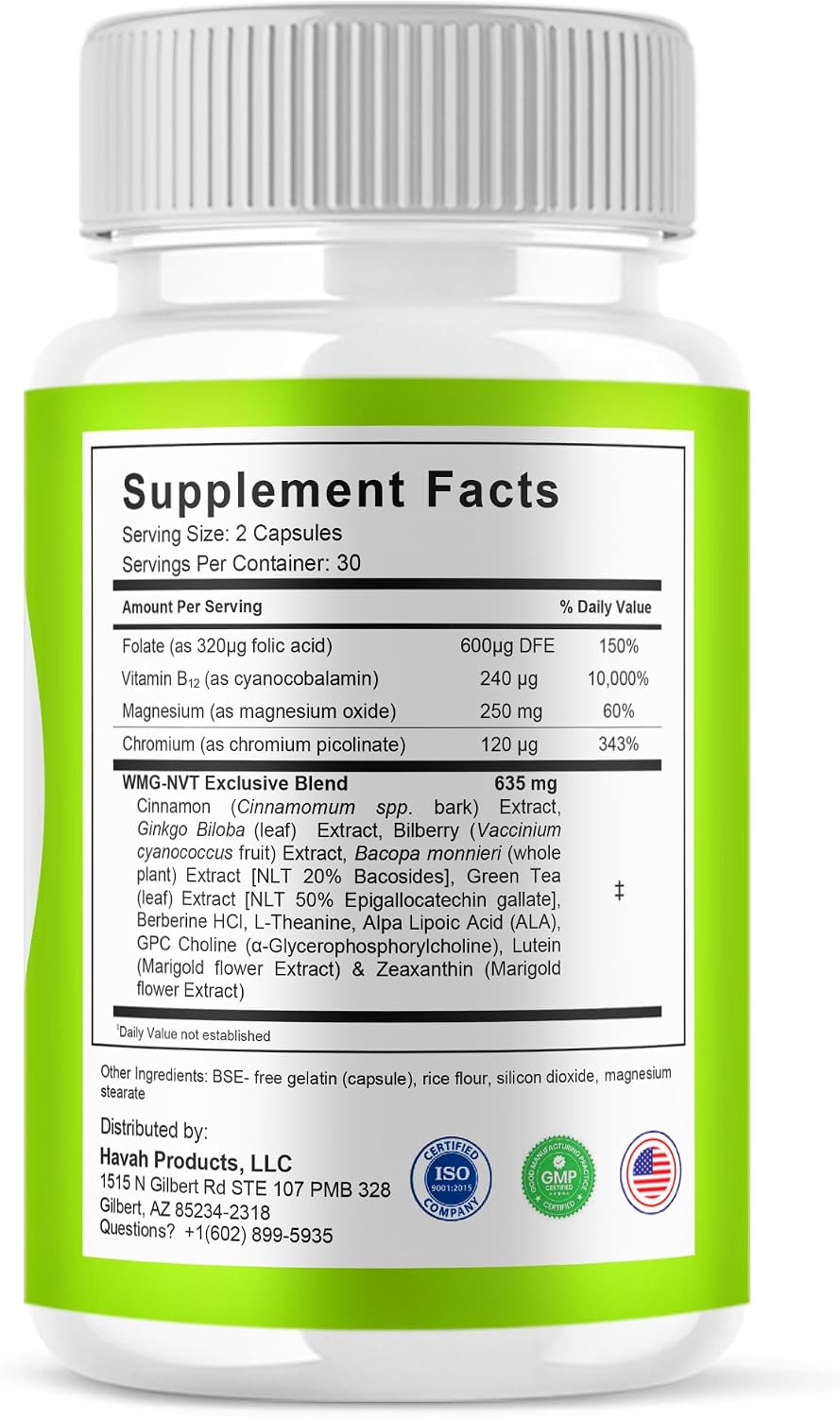 Supplement Facts panel for the daily wellness capsules
