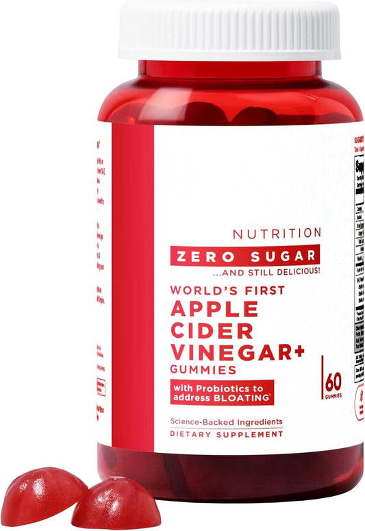 Goli Zero Sugar Apple Cider Vinegar Gummies - ACV with Vitamin B12 and Probiotics - No Sugar Alcohols - Vegan, Keto-Friendly, Gluten-Free