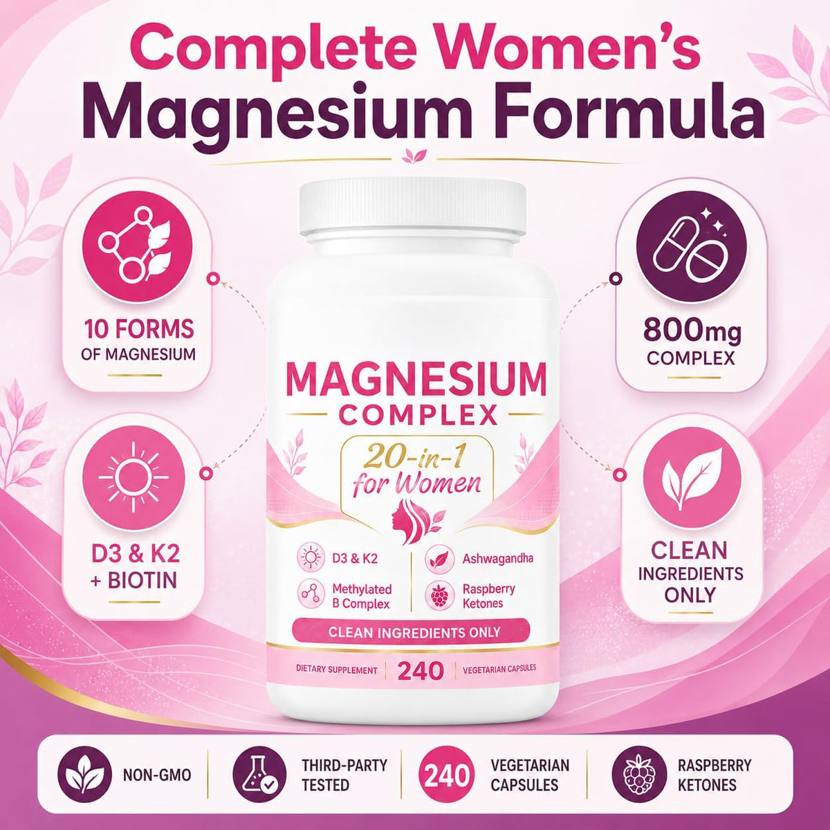 Complete women's magnesium formula graphic