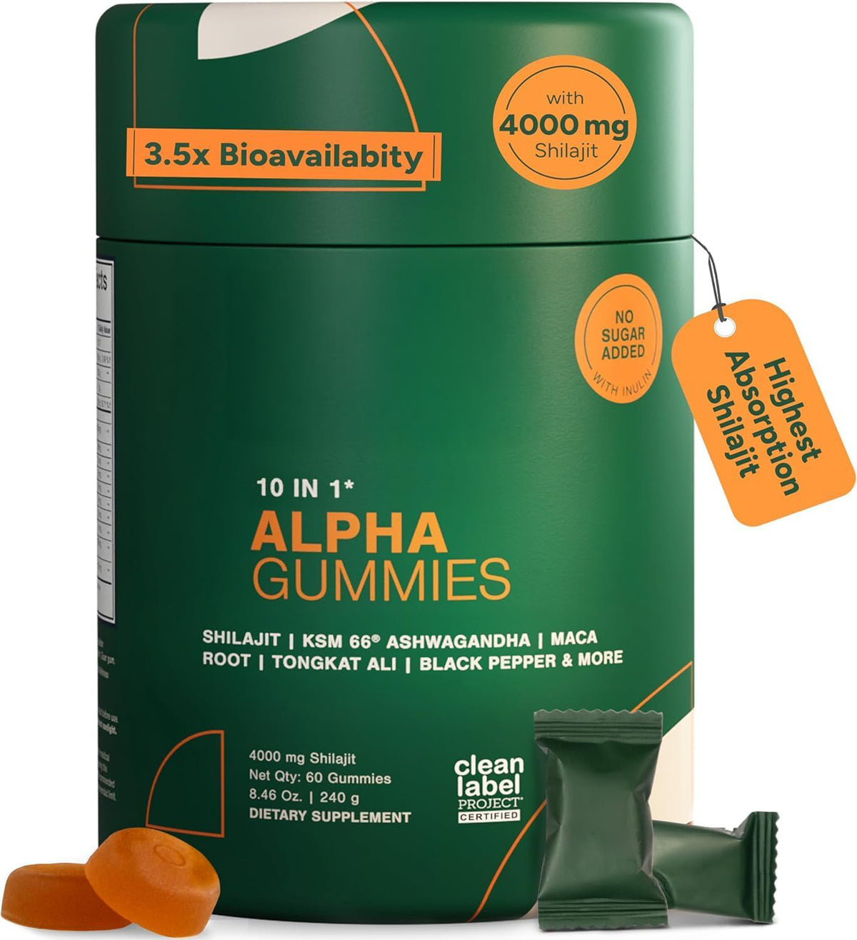 ROOT LABS 10-in-1 Alpha Shilajit Gummies | 400 mg Pure Himalayan Shilajit with Tongkat Ali & Maca Root | Shilajit for Men & Women | ShilAbsorb Bioavailability Tech | Sugar-Free, Vegan | 60 Gummies