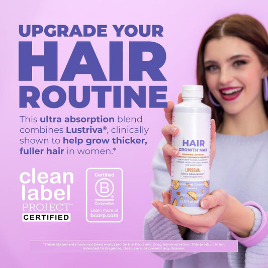 MaryRuth's Hair Growth Max Liposomal 10000mcg Biotin, Thicker Hair, 15.22oz
