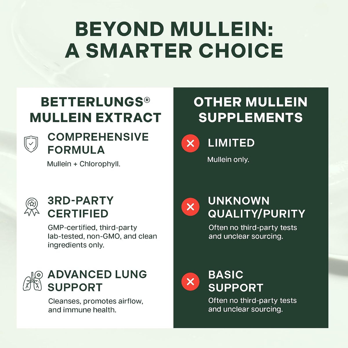 Betterbrand Mullein Drops, Alchohol-Free Lung Detox with Chlorophyll